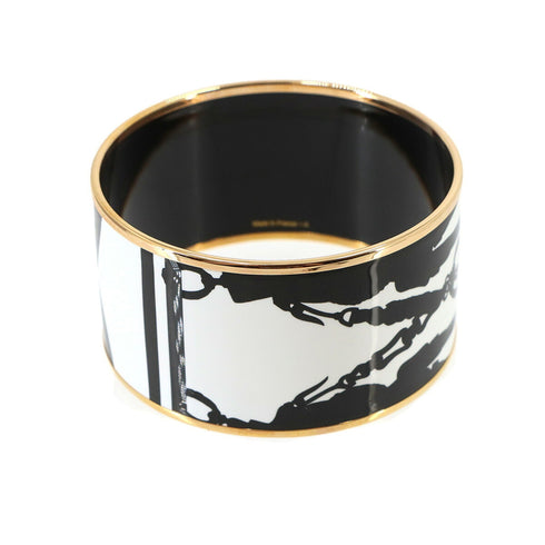 Bangle Bracelet Gold Black and White