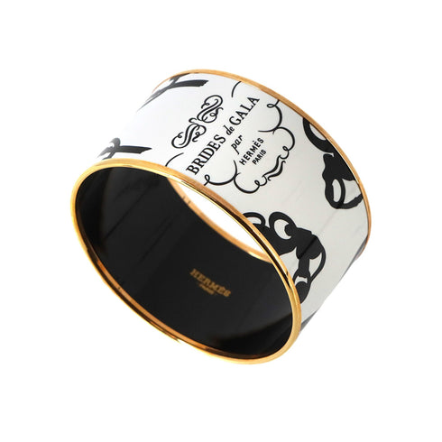 Bangle Bracelet Gold Black and White