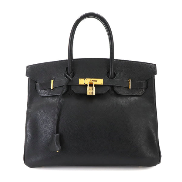 Birkin Handbag Black Ardennes with Gold Hardware 35