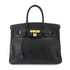 Birkin Handbag Black Ardennes with Gold Hardware 35