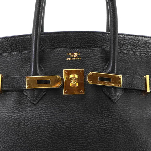 Birkin Handbag Black Ardennes with Gold Hardware 35