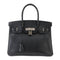 Birkin Handbag Black Epsom with Palladium Hardware 30