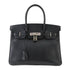 Birkin Handbag Black Epsom with Palladium Hardware 30