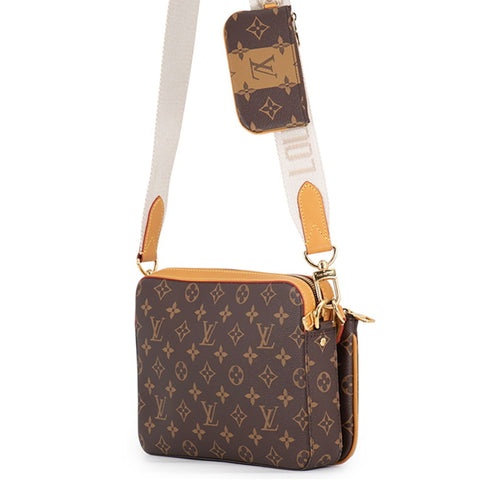 Nigo Trio Messenger Bag Limited Edition Stripes Monogram Canvas