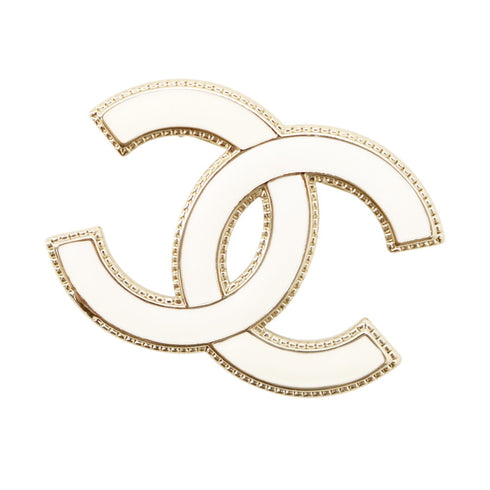 CC Logo Brooch Gold-Tone Metal