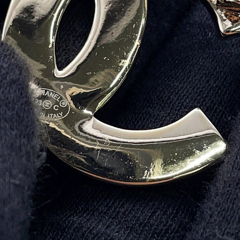 CC Logo Brooch Gold-Tone Metal