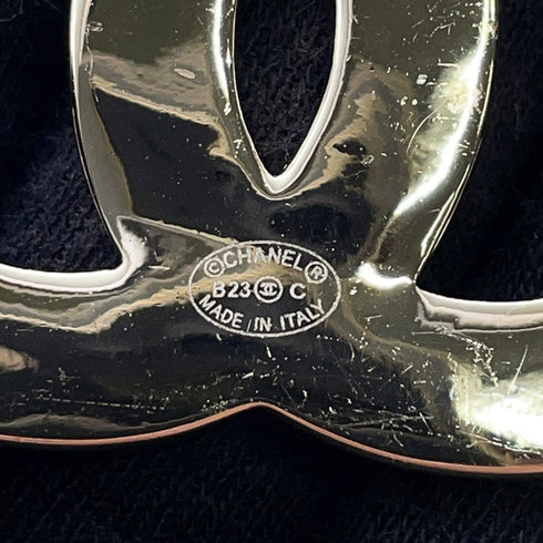 CC Logo Brooch Gold-Tone Metal