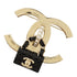 CC Logo Brooch Gold-Tone Metal