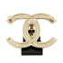 CC Logo Brooch Gold-Tone Metal