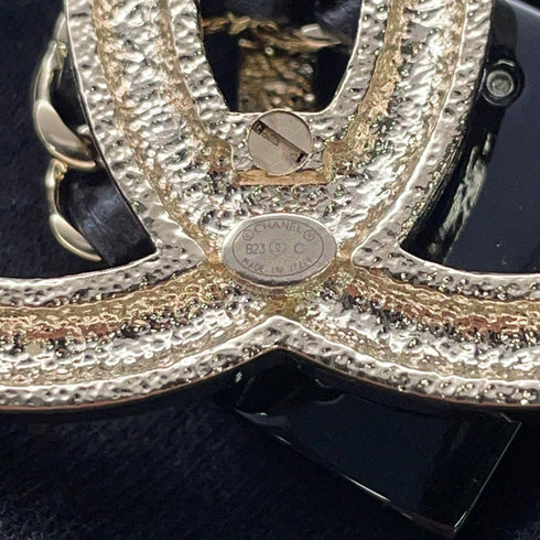 CC Logo Brooch Gold-Tone Metal