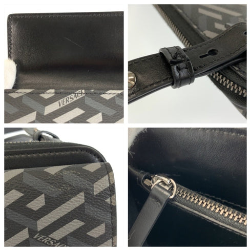 Virtus Chain Wallet La Greca Signature Coated Canvas