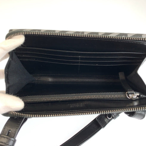Virtus Chain Wallet La Greca Signature Coated Canvas