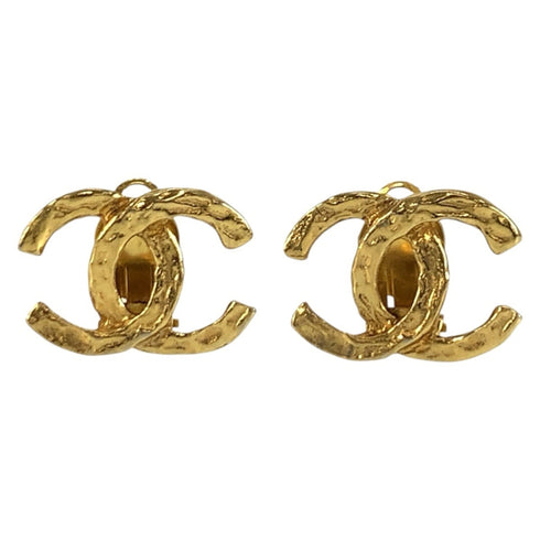 CC Logo Clip-On Earrings Metal Gold-Tone Metal