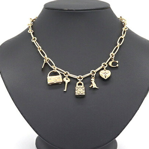 Signature Pendant Necklace Metal Gold