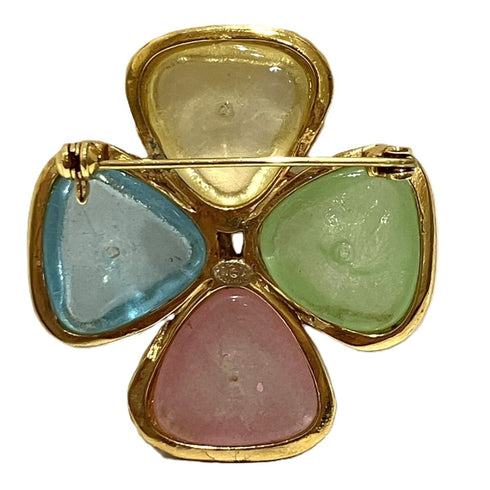 CC Logo Clover Brooch Metal