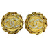 Rhinestone Clip-On Earrings Gold and Rhinestone