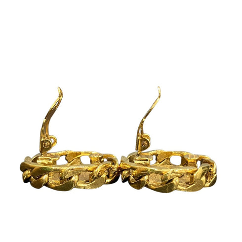 Rhinestone Clip-On Earrings Gold and Rhinestone