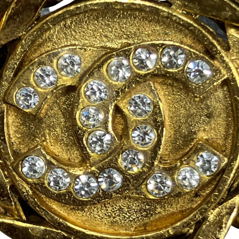 Rhinestone Clip-On Earrings Gold and Rhinestone