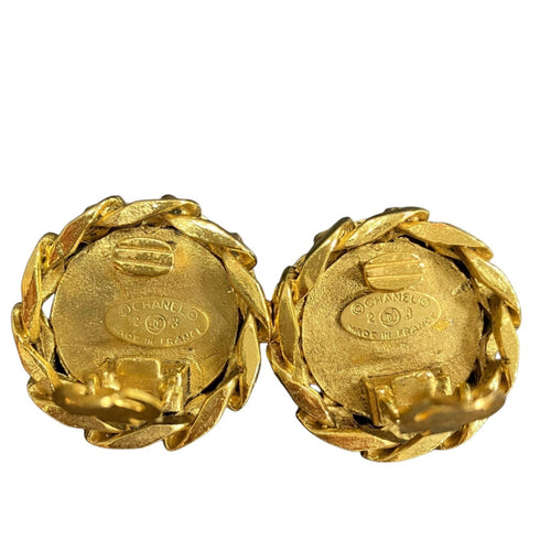 Rhinestone Clip-On Earrings Gold and Rhinestone