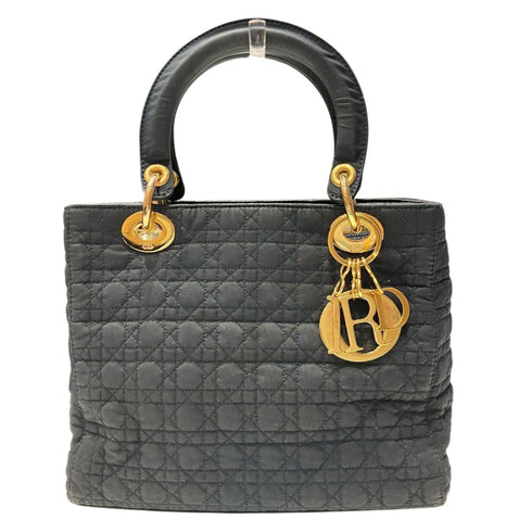 Vintage Lady Dior Bag Cannage Quilt Nylon Medium
