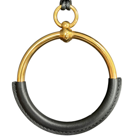 Pendant Necklace Gold and Leather