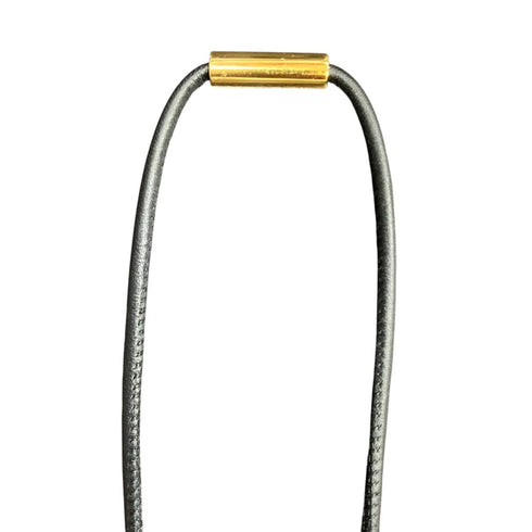 Pendant Necklace Gold and Leather