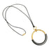 Pendant Necklace Gold and Leather