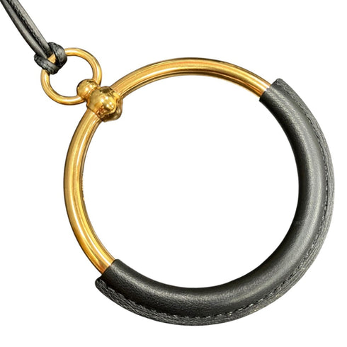 Pendant Necklace Gold and Leather