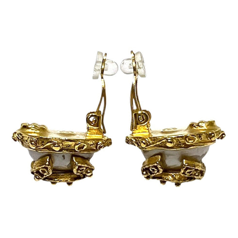 CC Logo Clip-On Earrings Metal