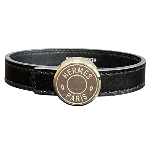 Bracelet Black Leather and Silver