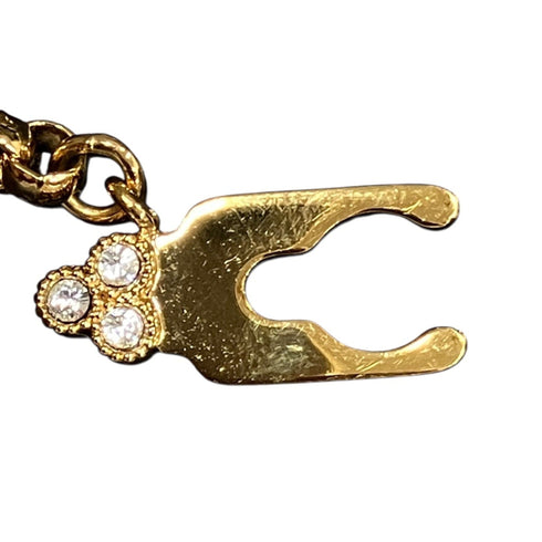 Pendant Necklace Gold and Rhinestone