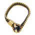 Leather Bracelet Black and Gold
