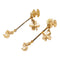 CC Logo Stud Clover Earrings Metal Gold-Tone Metal