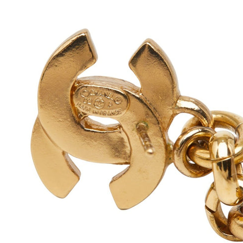CC Logo Stud Clover Earrings Metal Gold-Tone Metal