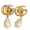 Earrings Pearl Gold-Tone Metal