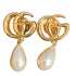 Earrings Pearl Gold-Tone Metal