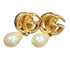 Earrings Pearl Gold-Tone Metal