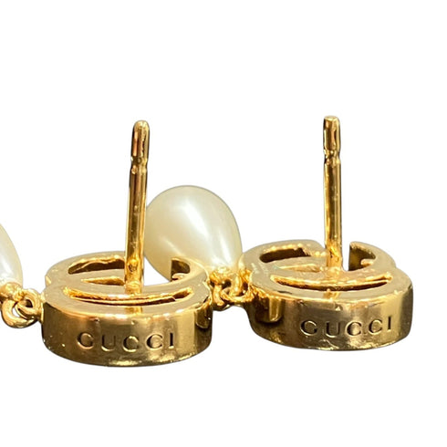 Earrings Pearl Gold-Tone Metal