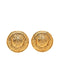 CC Logo Round Clip-On Earrings Metal Gold-Tone Metal