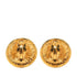 CC Logo Round Clip-On Earrings Metal Gold-Tone Metal