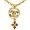 CC Logo Chain Cross Pendant Necklace Metal