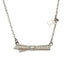 Ribbon Motif Charm Pendant Necklace Metal Silver