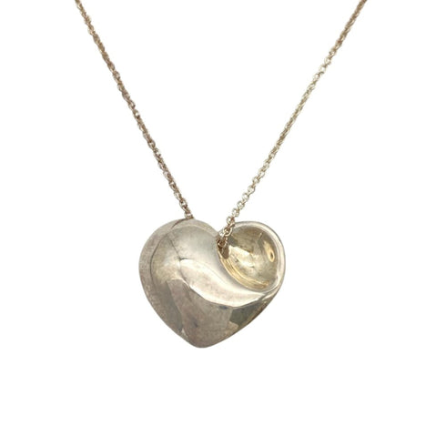 Fold Heart Pendant Necklace Sterling Silver