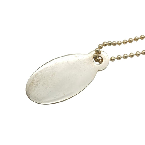 Oval Tag Pendant Necklace Sterling Silver