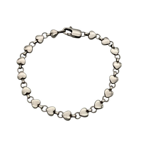 Puff Heart Bracelet Sterling Silver