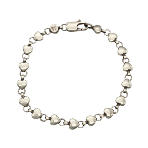 Puff Heart Bracelet Sterling Silver