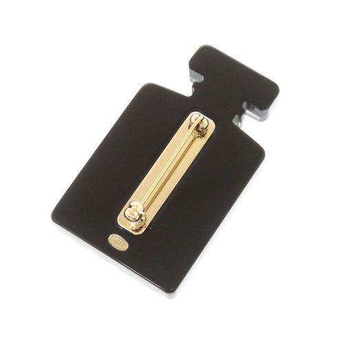 Perfume No. 5 Brooch Plastic Black and Gold