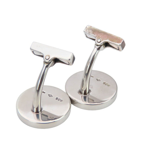 Bouton de Manchette Fleur Cufflinks Sterling Silver Bracelet