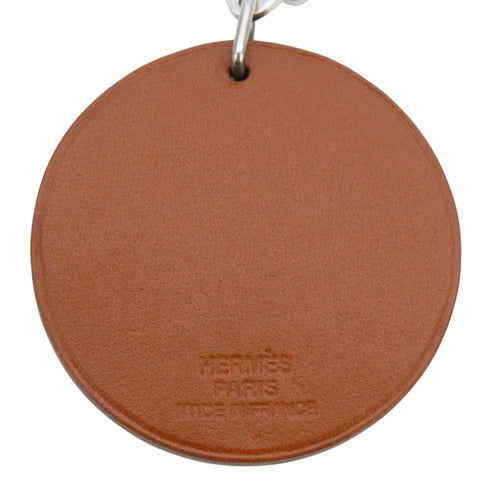 Charm Leather and Sterling Silver Brown Handbag Charm