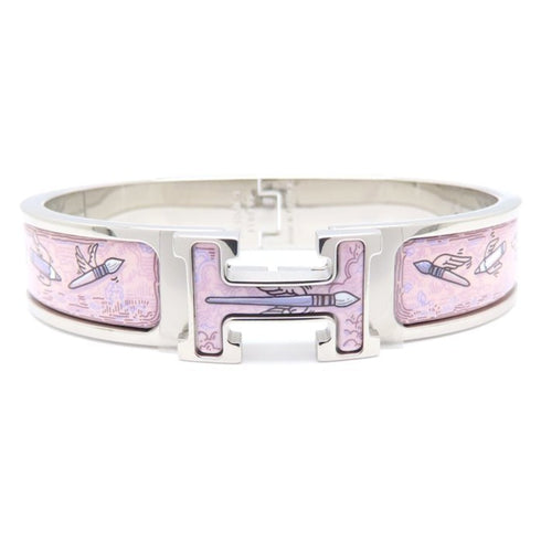 Click H Bangle Pink and Silver Bracelet